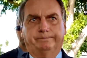 imagem do rosto de Jair Bolsonaro sem máscara