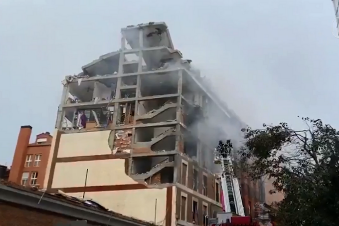 Explosão em prédio em Madri, na Espanha