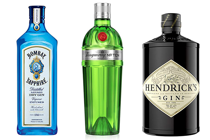 Montagem Gim - Bombay, Tanqueray e Hendrick's