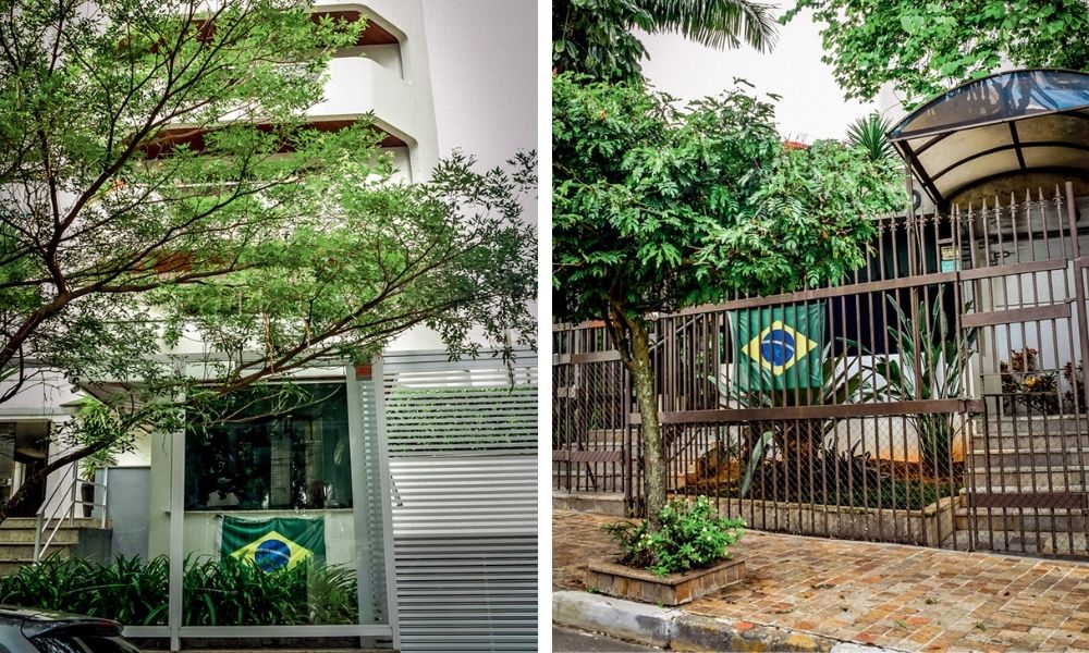 RUAGUILCRISTOFFEL montagem 1 Bandeiras do Brasil espalhadas pelos prédios