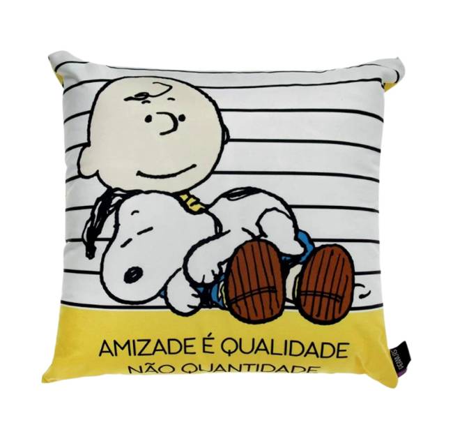 Almofada Snoopy Amigos 40x40 cm. Camicado. camicado.com.br