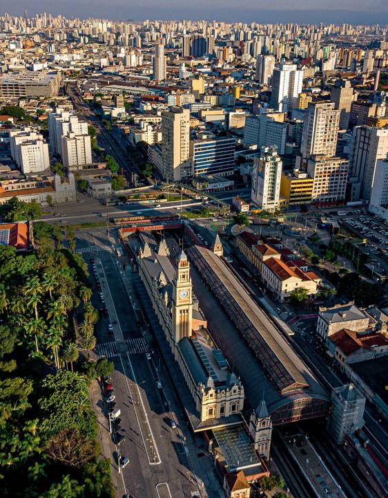 imagem aérea da estação da Luz