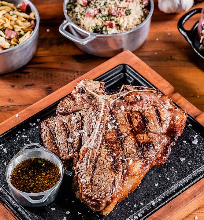 Carne com corte porterhouse: que será servido na dupla de endereços