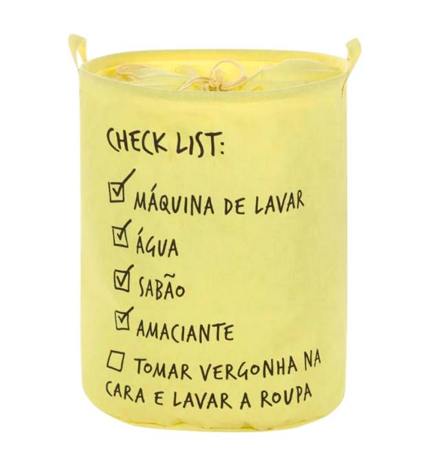 Cesto para roupas Check List Sincero. Tok&Stok.