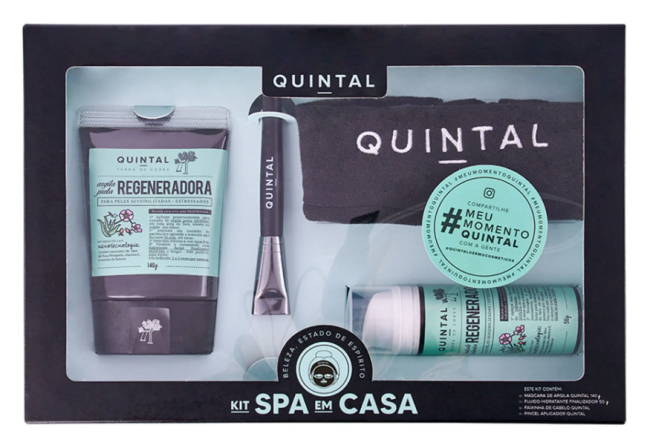 Caixa preta que acompanha produtos do kit spa em casa da Amaro, vem com argila preta, pincel, toalha