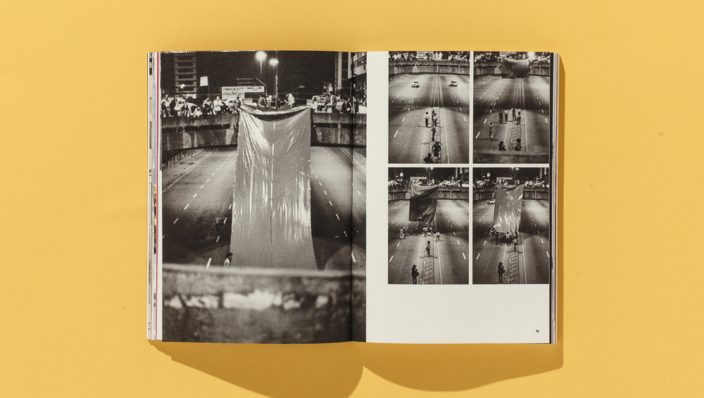 Divulgação-Ubu Editora Imagem mostra intervenções artísticas em um túnel da Avenida Paulista com panos grandes e extensos