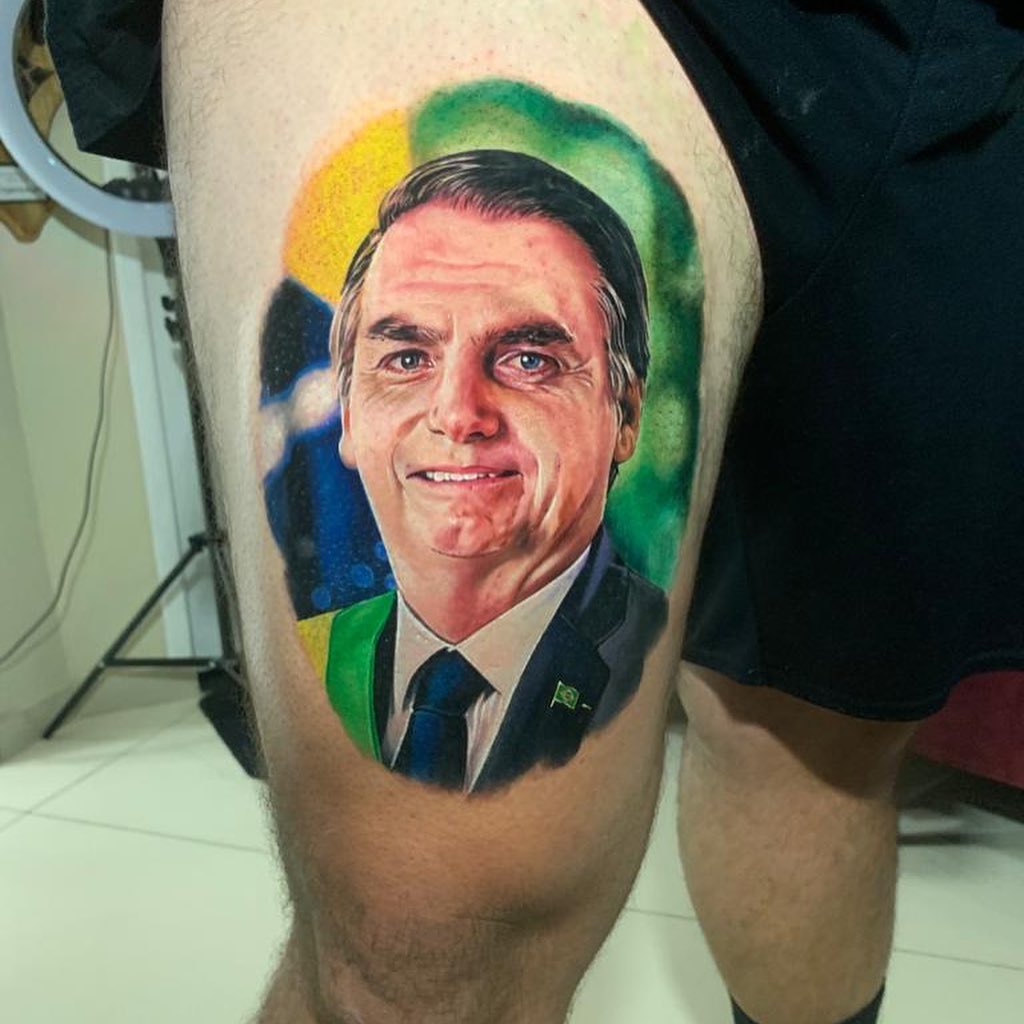 tatuagem-bolsonaro Imagem da tatuagem do rosto de Jair Bolsonaro