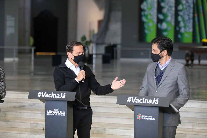 O governador João Doria e o prefeito Ricardo Nunes