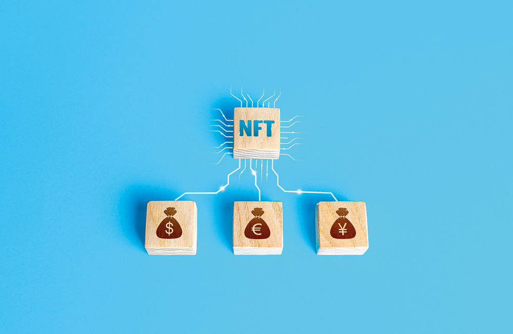 nft-6288805_1920.jpg Um fundo azul tem quadro bloquinhos. Um escrito