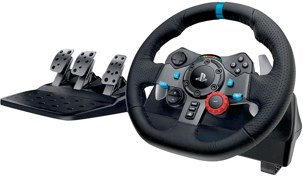 Volante e pedais de videogame da PlayStation