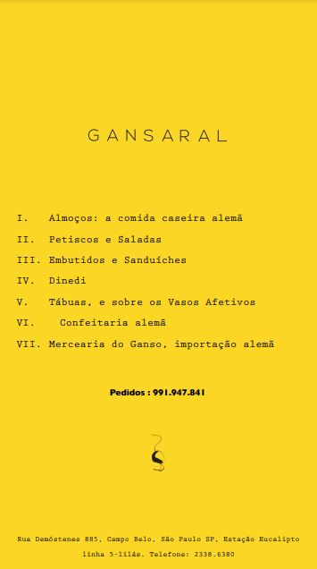 Gansaral cardápio Print do cardápio do restaurante Gansaral.