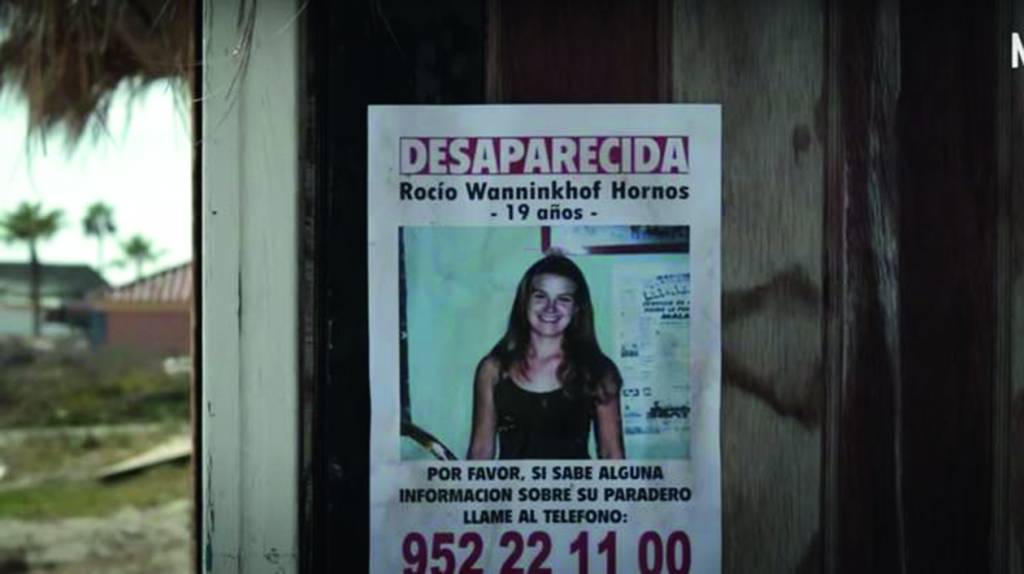 Homicídio na Costa do vira série documental na Netflix A imagem mostra um carta de Rocío em um poste, escrito