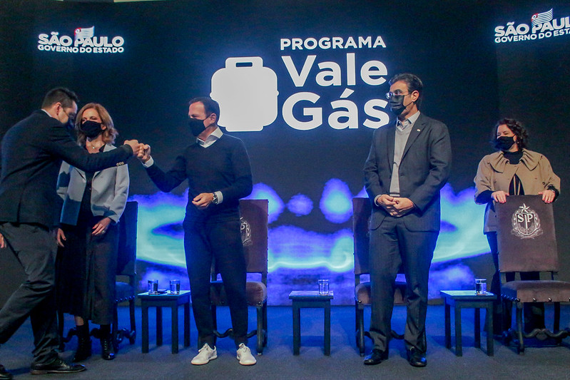 O governador João Doria durante coletiva de imprensa sobre a ampliação do programa Vale Gás