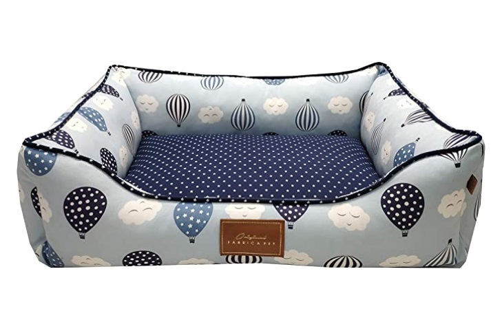 caminha cachorro Caminha para pets azul com estampa de balões