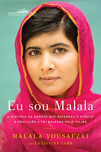eu sou malala capa Capa do livro Eu sou Malala. Tem a jovem autora utilizando um véu rosa e olhando para a câmera
