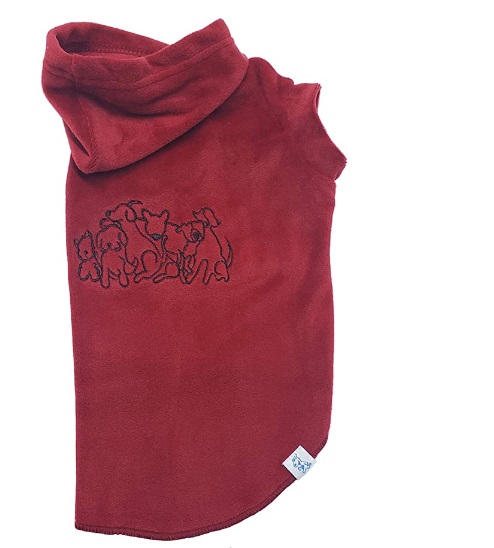 moletom cachorro e gato Roupinha para cachorro e gato vinho com um detalhe desenhado de vários bichinhos juntos