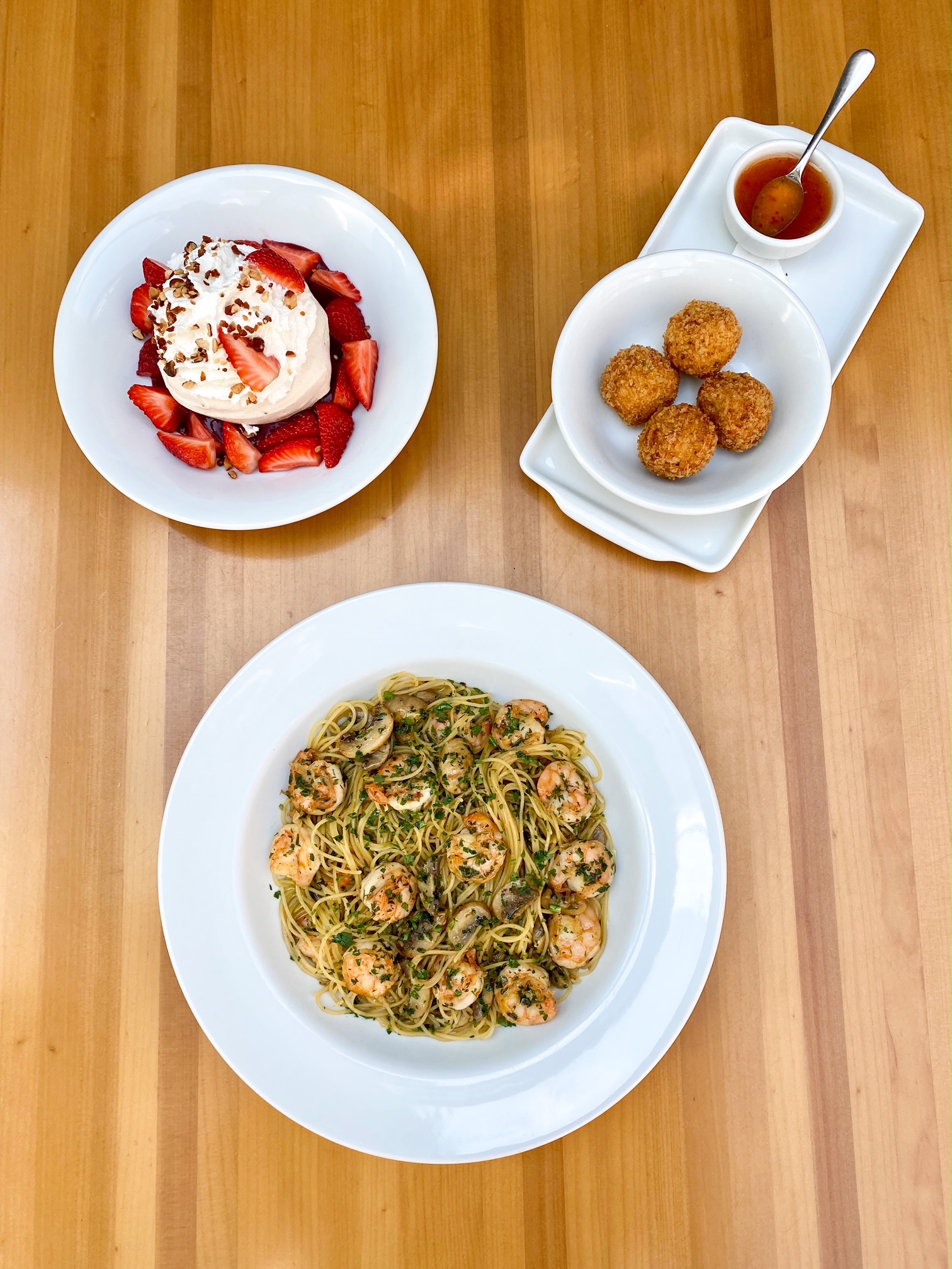 Spot: uma das op&ccedil;&otilde;es &eacute; a massa com camar&atilde;o e cogumelos