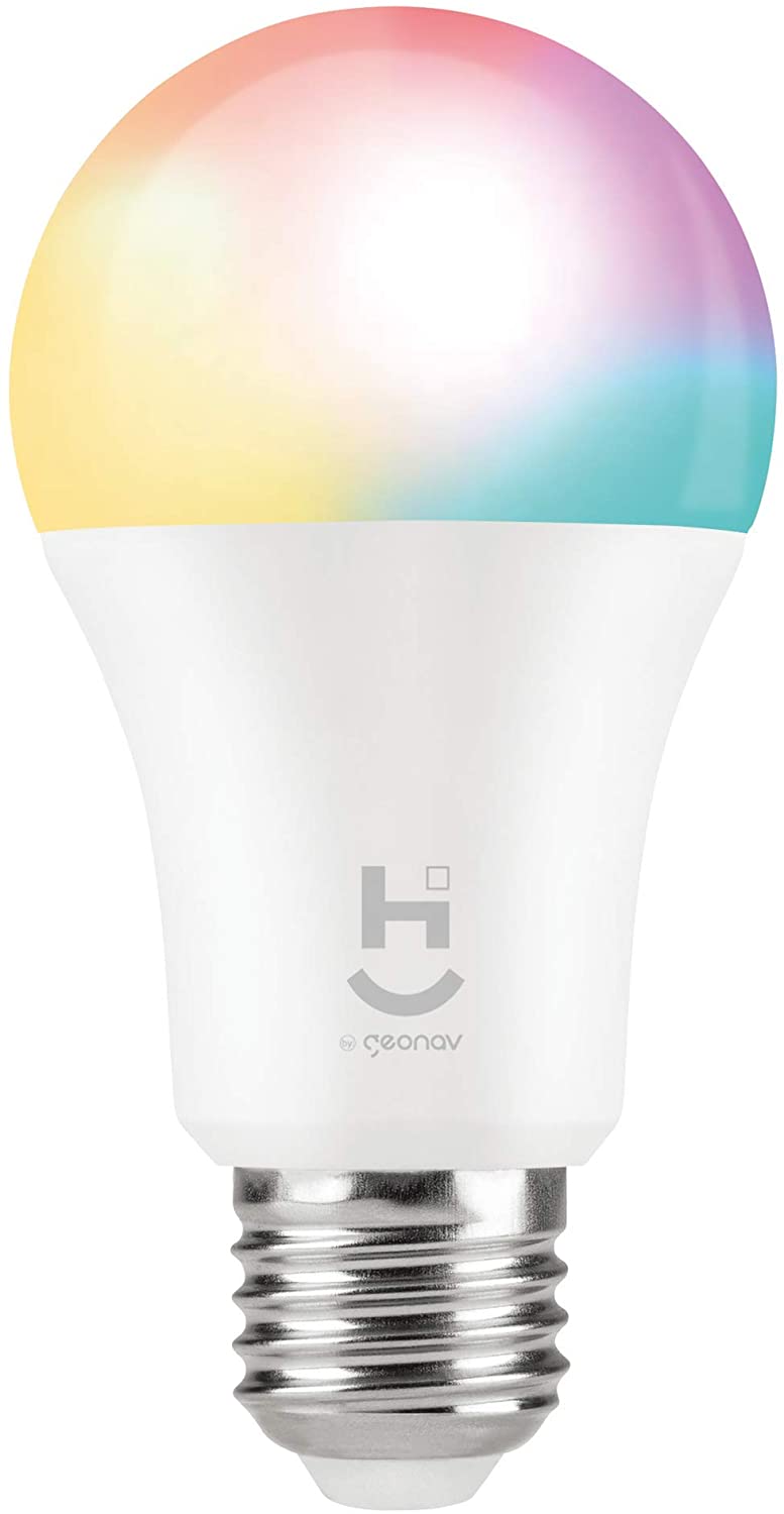 lampada inteligente Uma lâmpada branca, só que a ponta de iluminar é colorida de LED