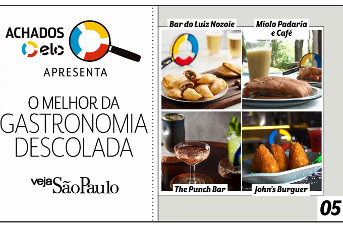 Montagem da série O Melhor das Gastronomia por Elo com Veja São Paulo.
