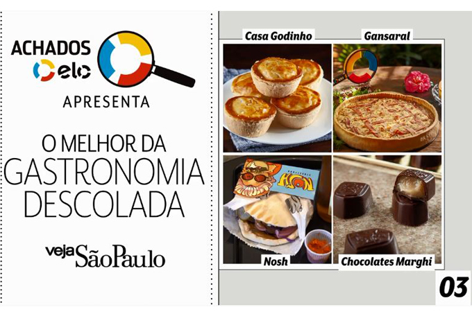 Montagem da série O Melhor das Gastronomia por Elo com Veja São Paulo.