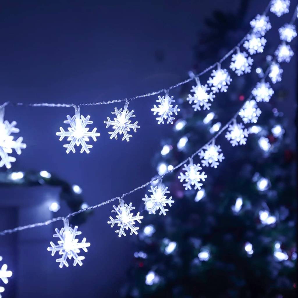flocos de neve Várias luzes de LED em formato de floco de neve