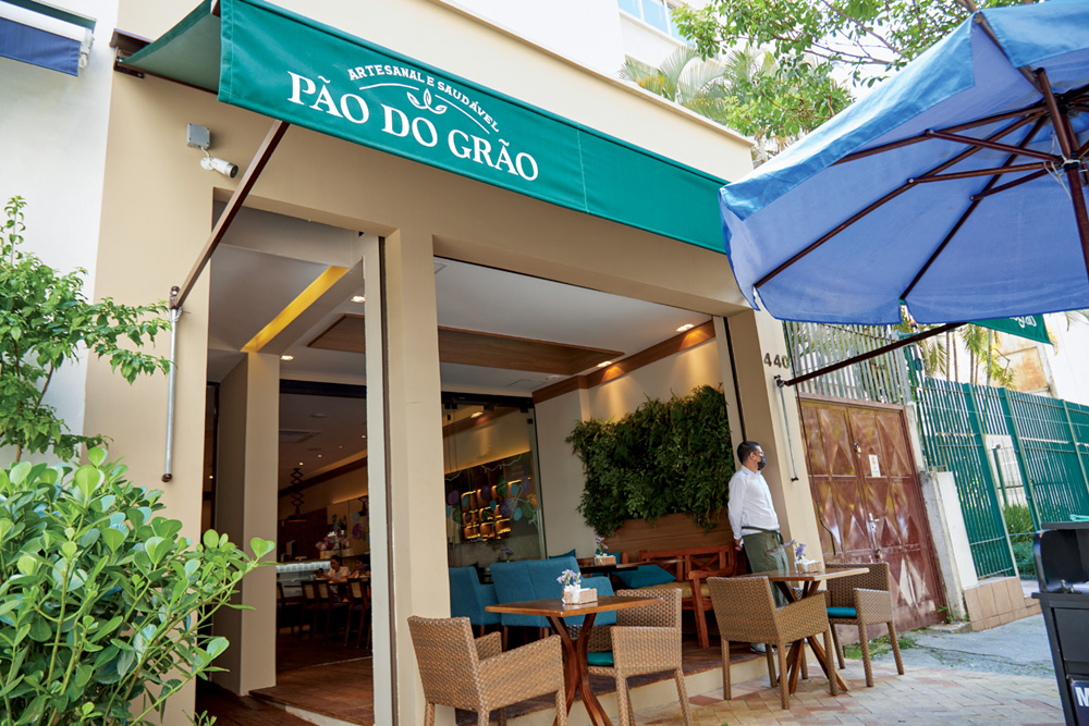 Fachada da padaria Pão do Grão localizada na Rua Barão de Capanema