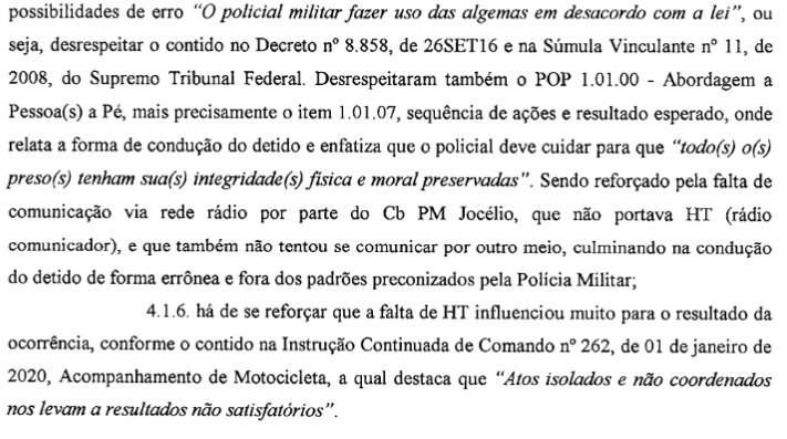 Jhonny Italo da Silva Imagem mostra documento que mostra depoimentos de policial e acusado de tráfico de drogas