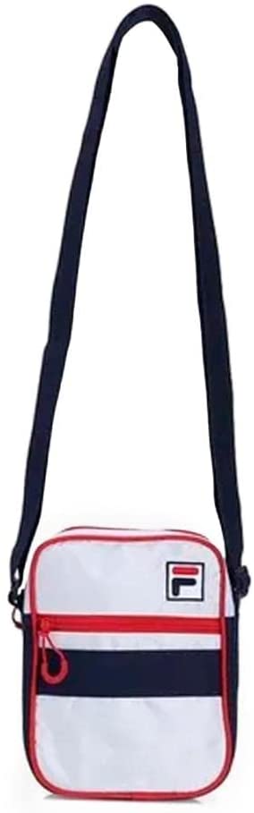 bolsa Bolsa lateral branca com listra vermelha da marca Fila