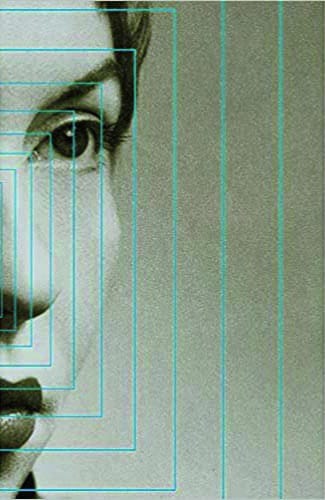 livro clarice Capa de um livro. Tem fundo cinza, com o rosto de Clarice Lispector em preto e branco e pela metade. Linhas azuis paralelas desenham retângulos em diferentes tamanhos pela metade