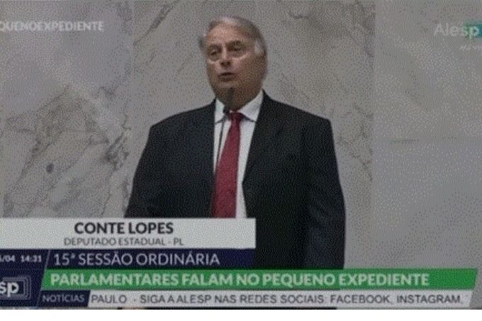 Conte Lopes na tribuna da Alesp