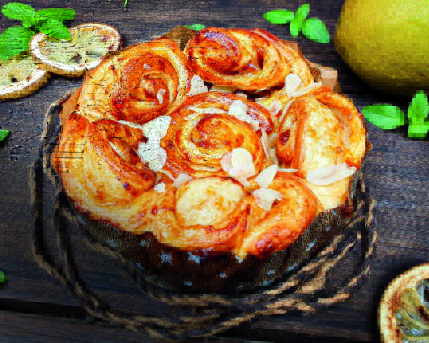 Basilicata Torta com pedaços laminados de amêndoa no topo