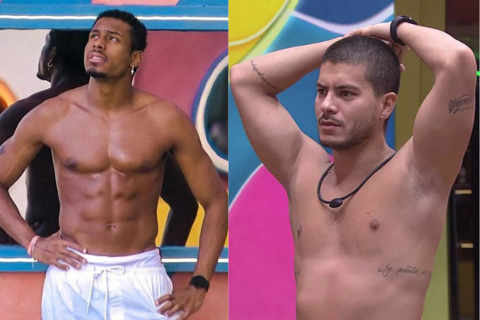 A imagem mostra montagem com Paulo André e Arthur Aguiar: amizade que ainda não vingou fora do BBB