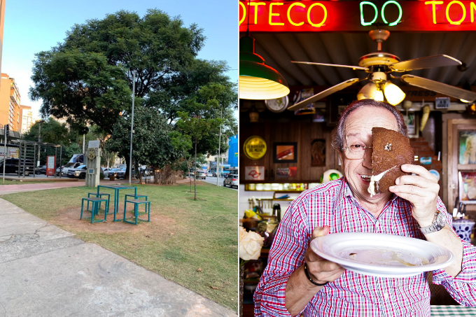 imagem da praça e de Toninho