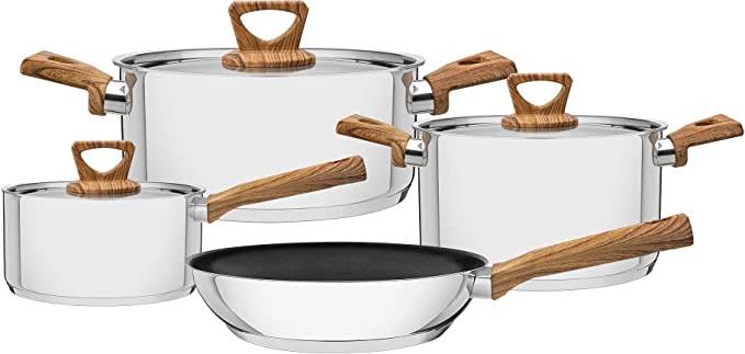 panela Conjunto de panelas antiaderentes na cor prata