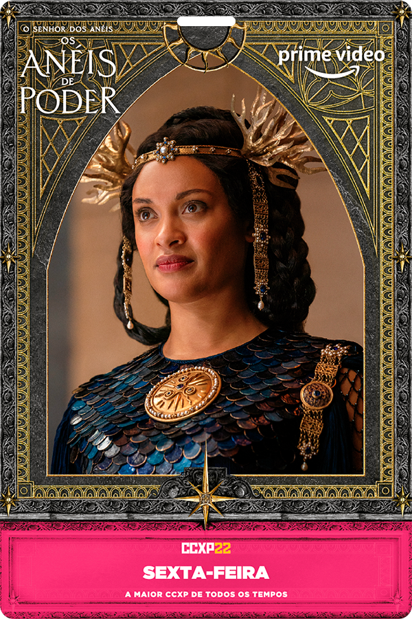 2.credenciais-ccxp22-sexta CCXP 2022 divulga arte das credenciais baseada em série Senhor dos Anéis: Os Anéis de Poder
