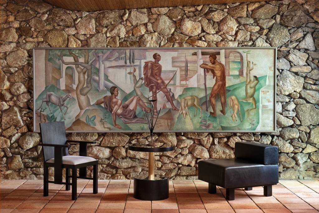 Obra painel John Graz, Sem título, 1934, óleo sobre tela 120 x 345 cm.