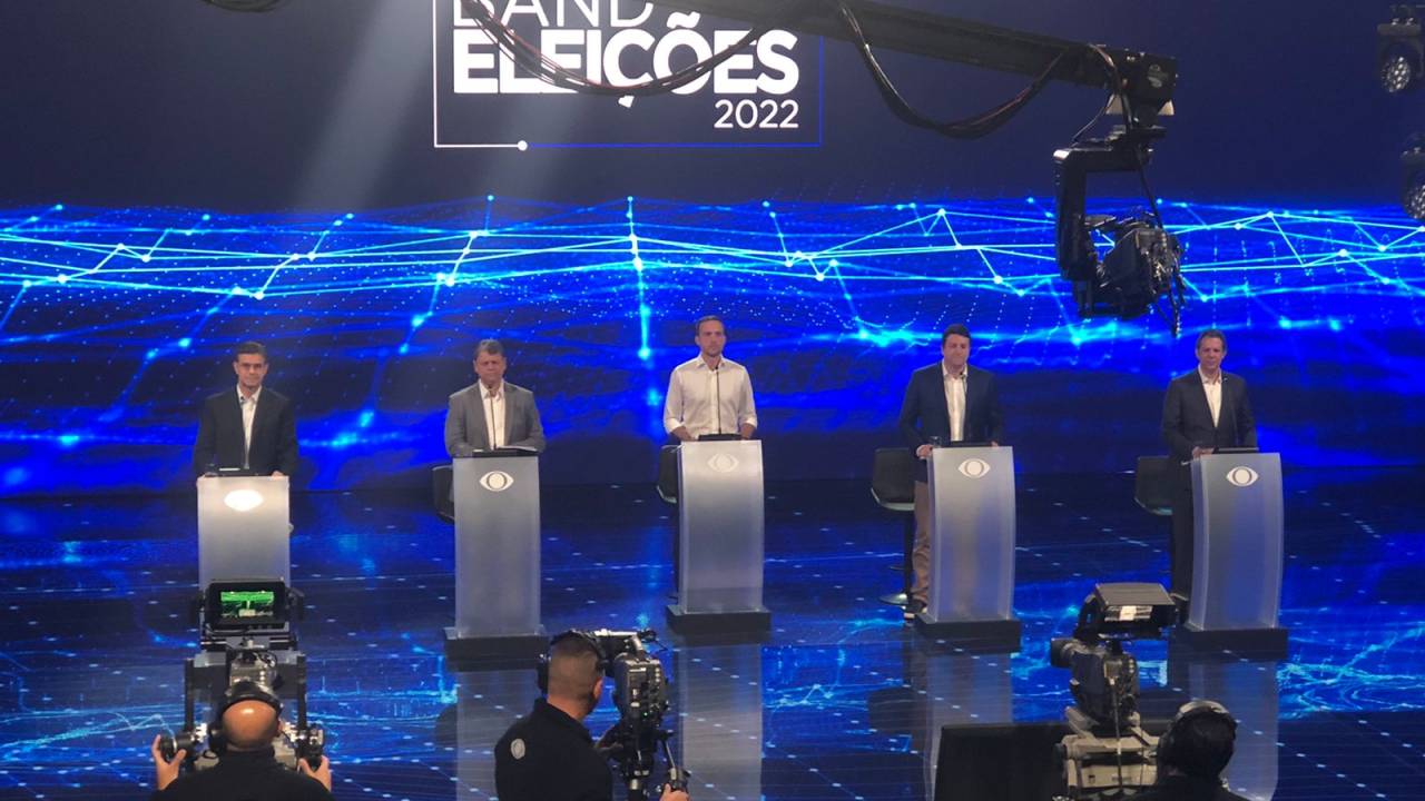 Debate na Band entre candidatos ao governo de SP