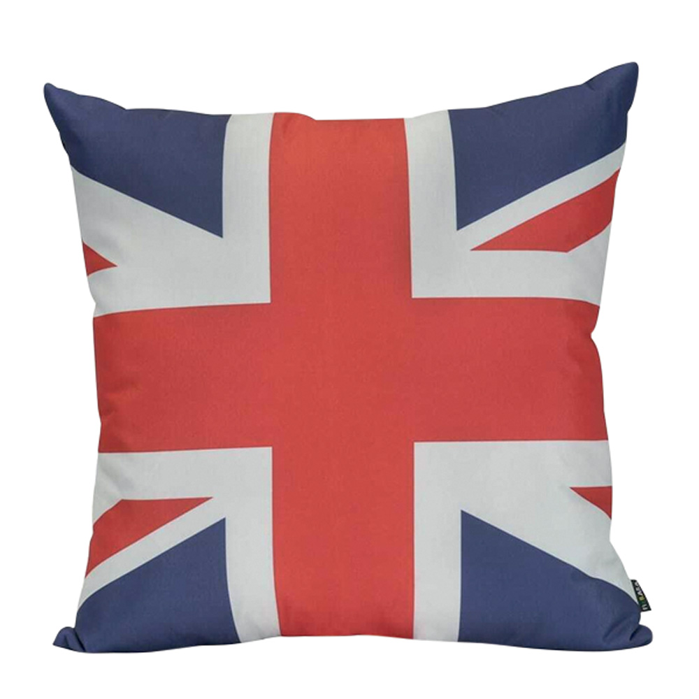 Almofada quadrada estampada com a bandeira do Reino Unido
