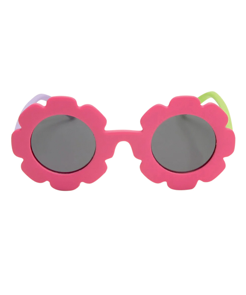 &Oacute;culos infantil feito em acetato resistente com formato redondo de flor