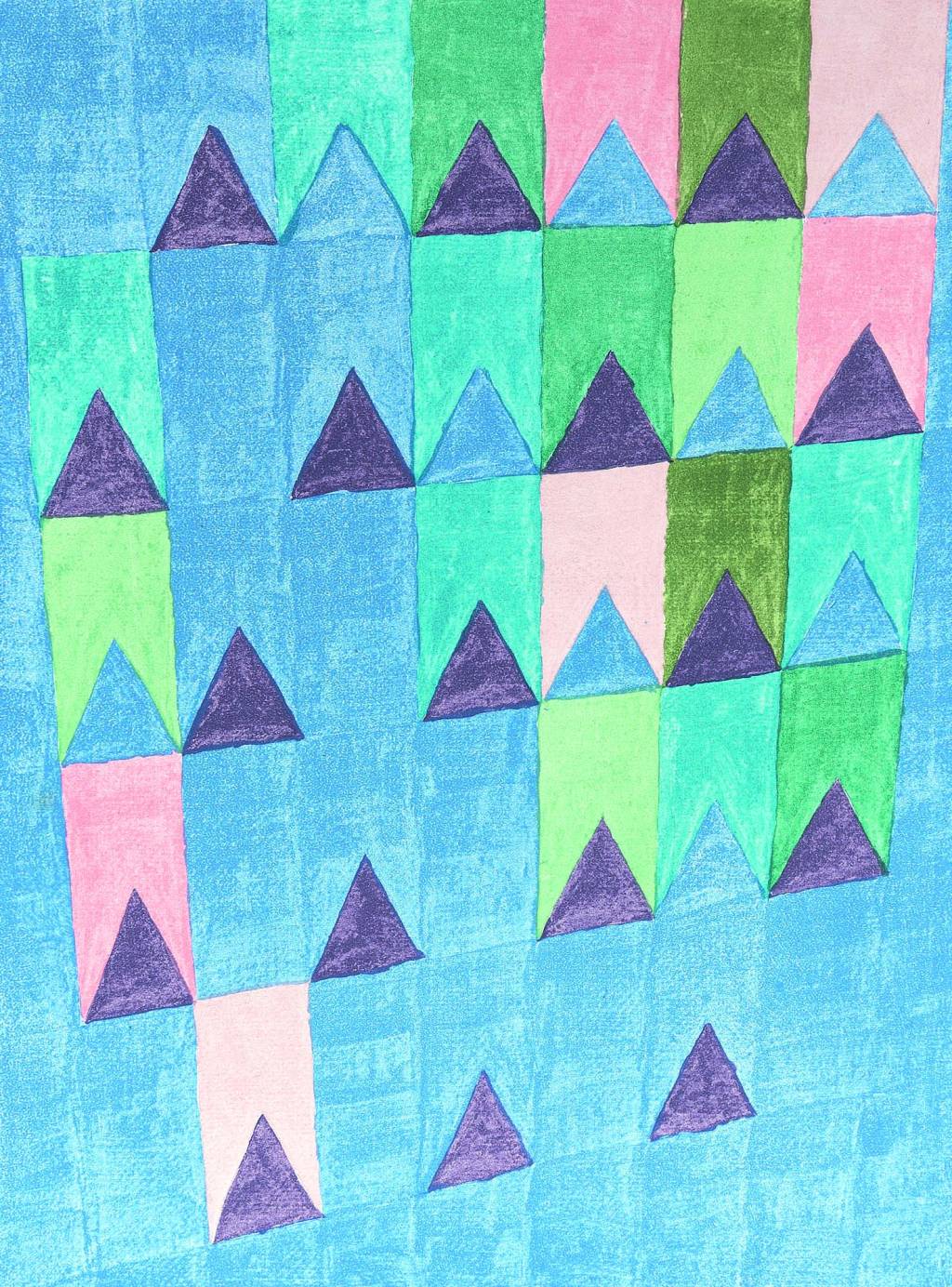 0014.jpg Quadro de Volpi. Bandeiras coloridas em fundo azul