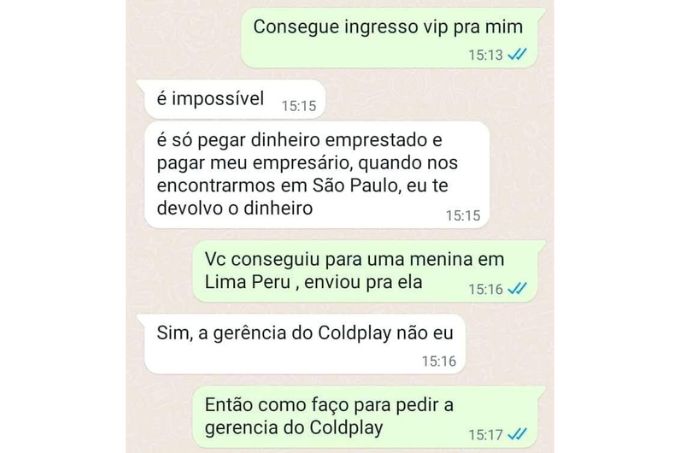 Captura de tela de conversa de aposentada com Chris Martin Captura de tela de conversa de aposentada com Chris Martin