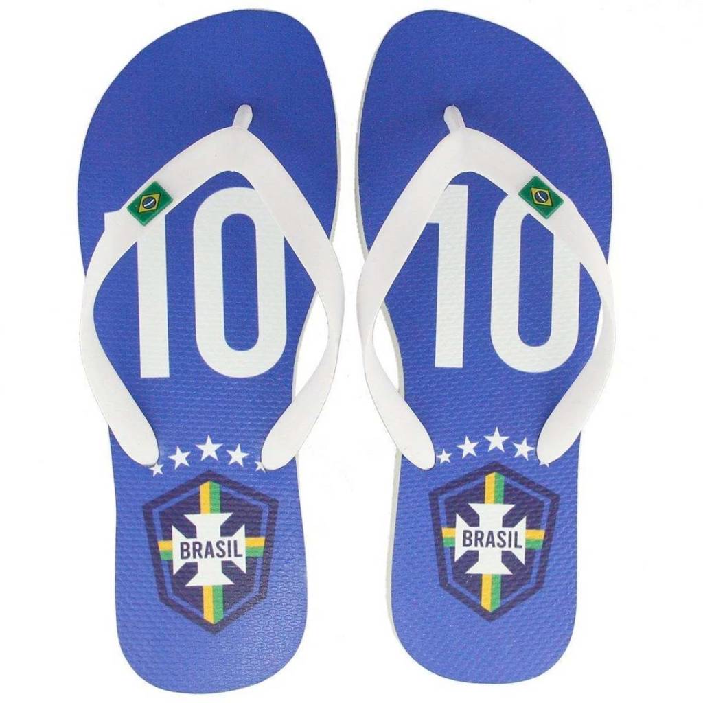 Chinelo Par de chinelos azuis da Seleção Brasileira