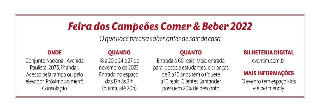 VSP FEIRA DOS CAMPEÕES 2 box com informações do texto