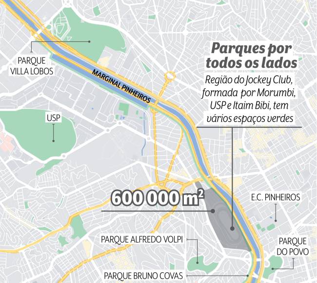 Mapa da região do Morumbi e do Jockey Club