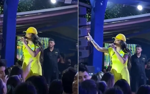 Ludmilla xinga homem que jogou pedras de gelo nela durante show