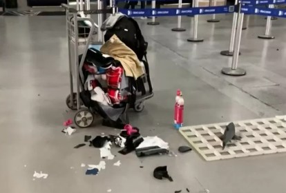 A mala que explodiu no Aeroporto de Guarulhos