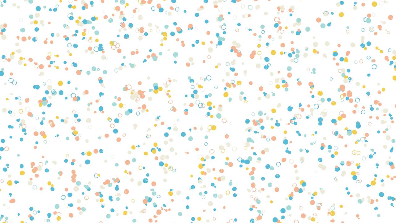 Fundo branco com bolinhas em tons pastéis espalhadas