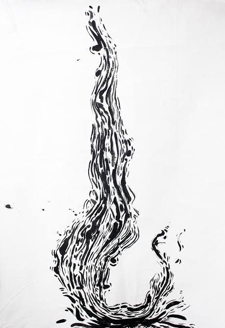 WhatsApp Image 2023-03-14 at 11.40.43 Imagem mostra pintura em preto e branco de rastro d'água