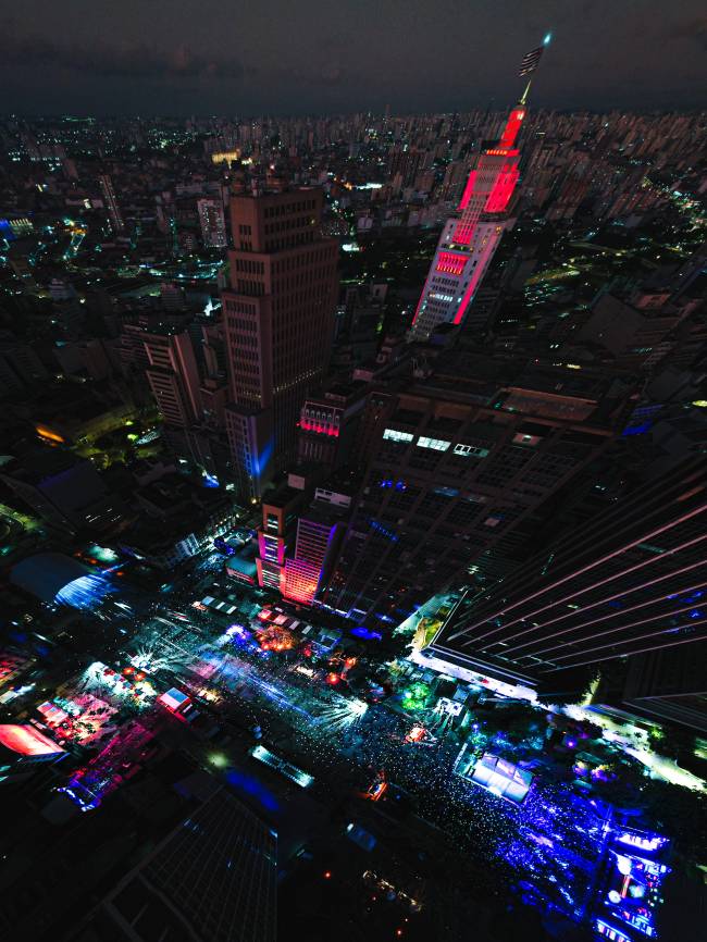 Vista aérea do Ultra Brasil no Vale do Anhangabaú