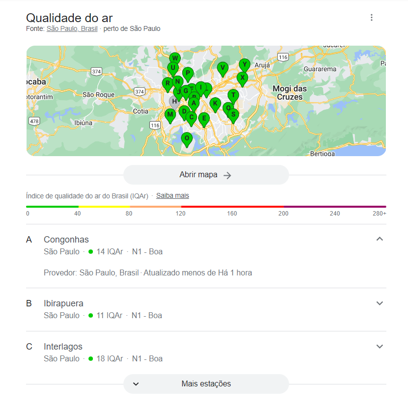 Google Maps Air Quality Imagem mostra print de tela do Google Maps